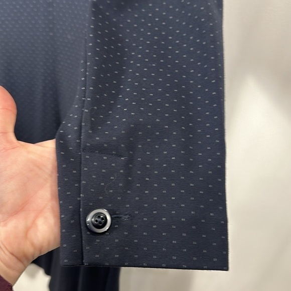 CAbi Carriage button front jacket navy blue dotted long  5658 size large - Picture 11 of 11